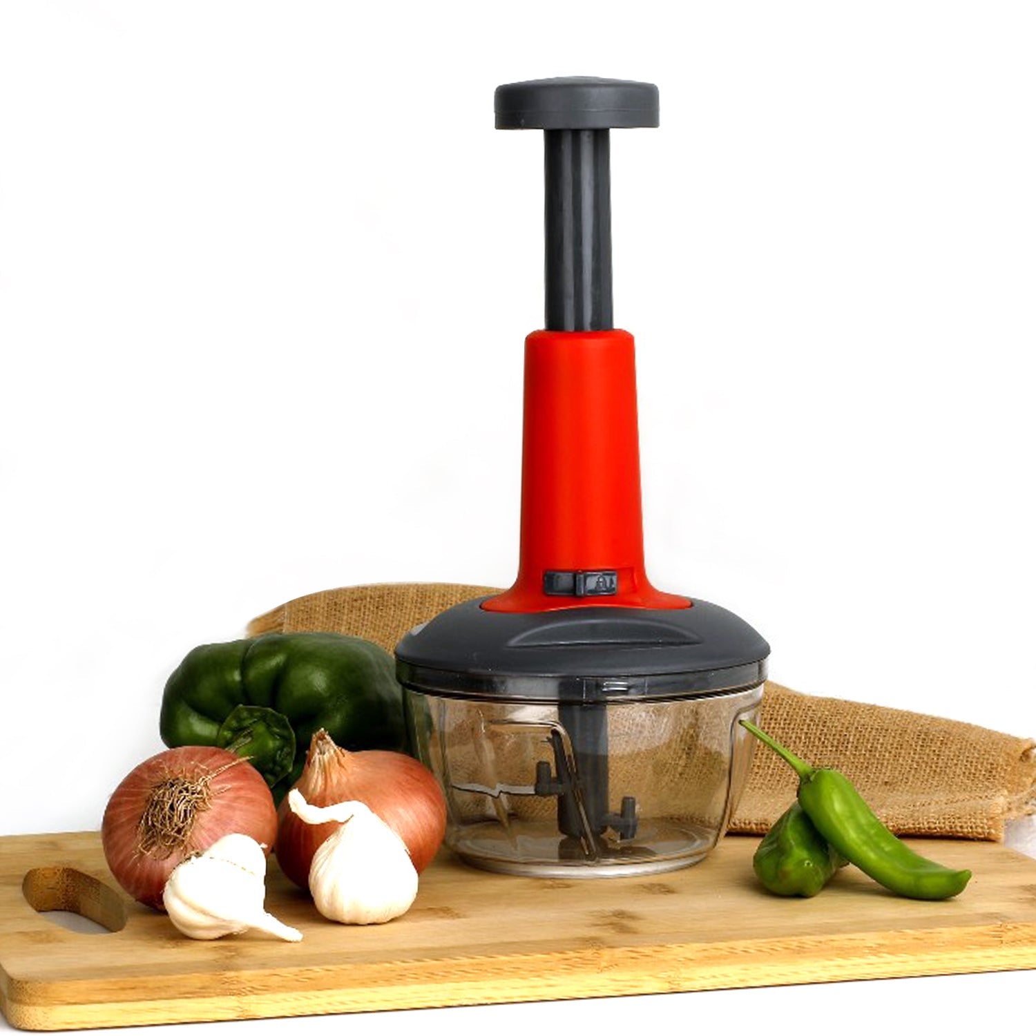 5901 Matte Finish Manual Hand Press Chopper for Kitchen, Mini Handy & Compact Chopper with 3 Blades for Effortlessly Chopping Vegetables & Fruits for Your Kitchen. DeoDap 5901 Matte Finish Manual Hand Press Chopper for Kitchen, Mini Handy & Compact Chopper with 3 Blades for Effortlessly Chopping Vegetables & Fruits for Your Kitchen. DeoDap